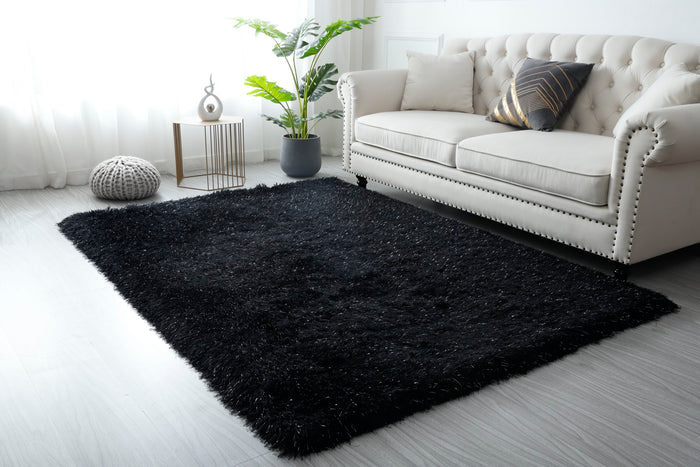 Manhattan 5x7 Black Area Rug - Adams Furniture