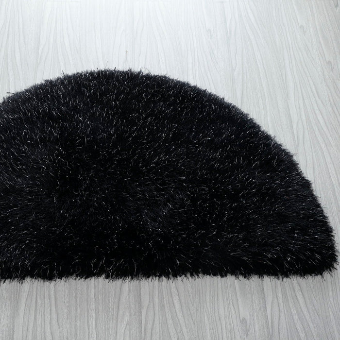 Manhattan Black Half Moon Area Rug - Adams Furniture