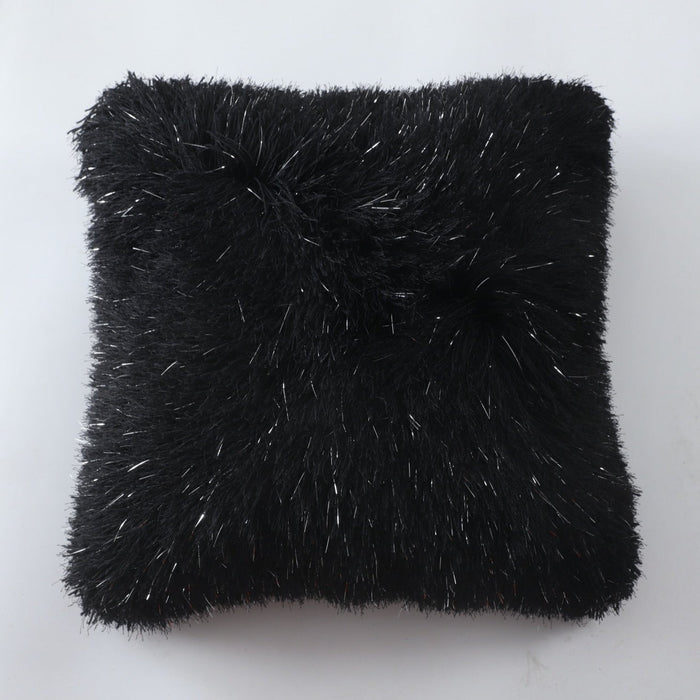 Manhattan Shag Black Pillow - Adams Furniture