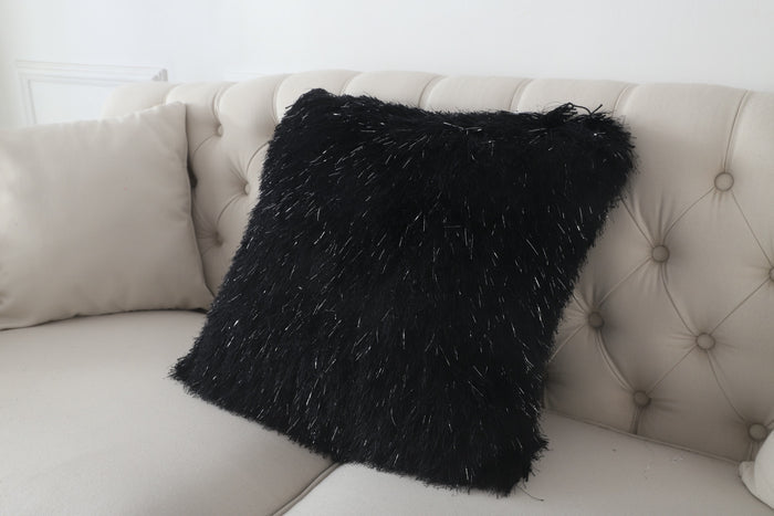 Manhattan Shag Black Pillow - Adams Furniture