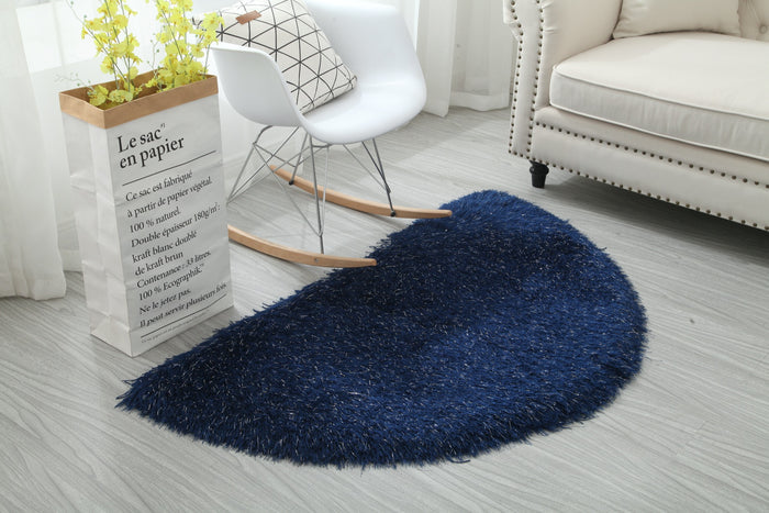 Manhattan Navy Half Moon Area Rug - Adams Furniture