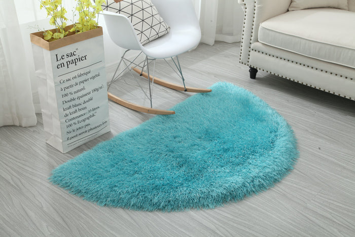 Manhattan Turquoise Half Moon Area Rug - Adams Furniture