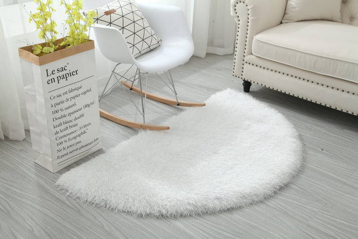 Manhattan White Half Moon Area Rug - Adams Furniture