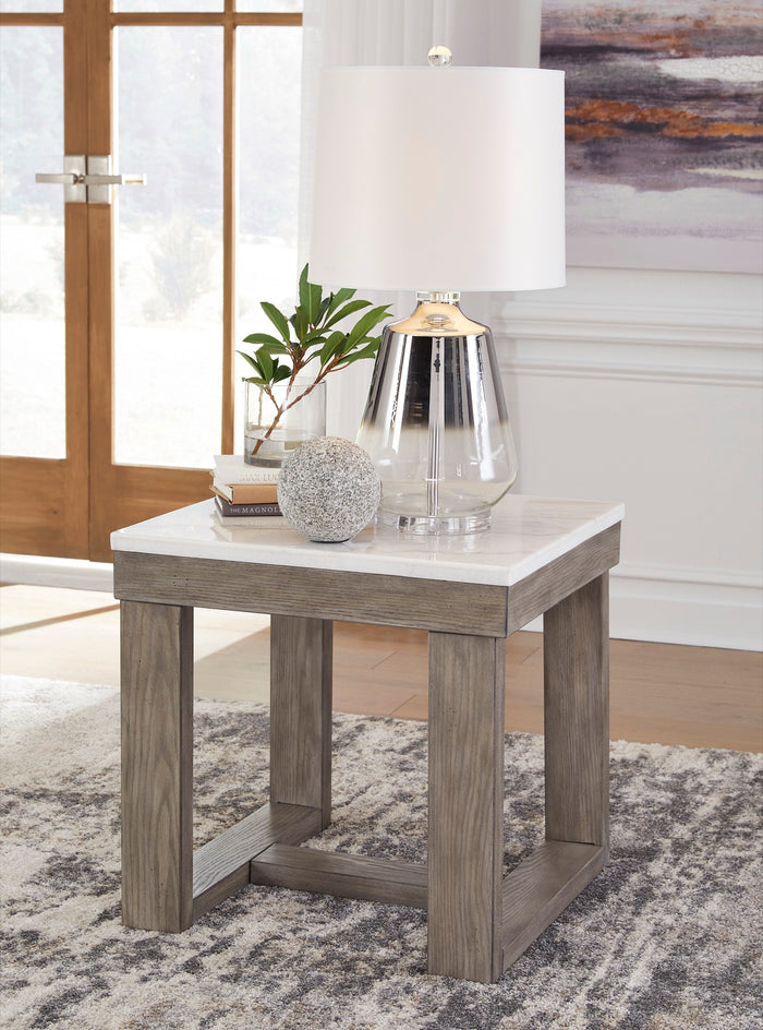 Marble Top Square End Table - Adams Furniture