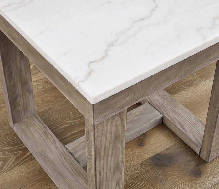 Marble Top Square End Table - Adams Furniture