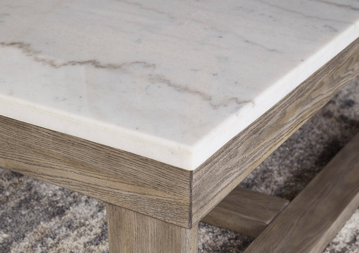 Marble Top Square End Table - Adams Furniture