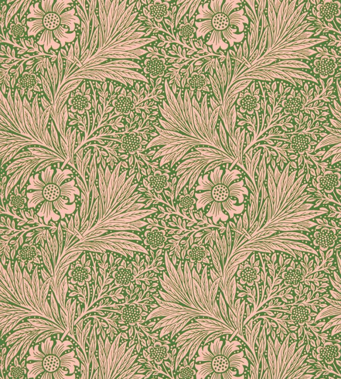 Marigold Wallpaper - Olive/Pink