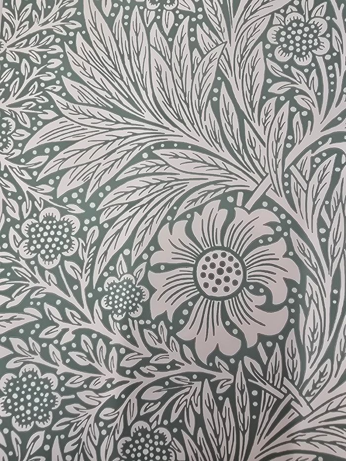 Marigold Wallpaper - Soft Teal