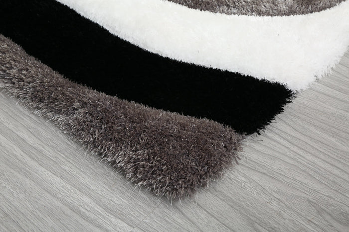 Mateos Shag Black/Grey/White Runner - Adams Furniture