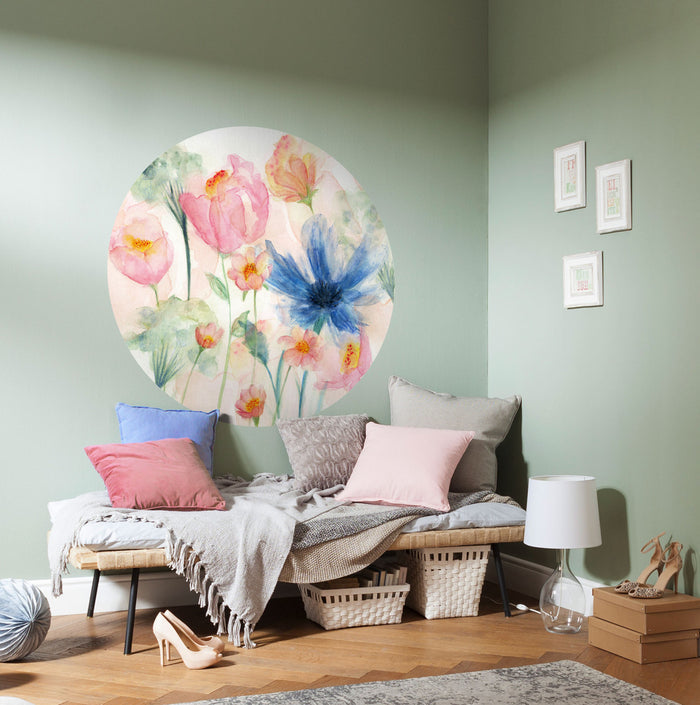 May Floral  - Circular Mural - Self Adhesive