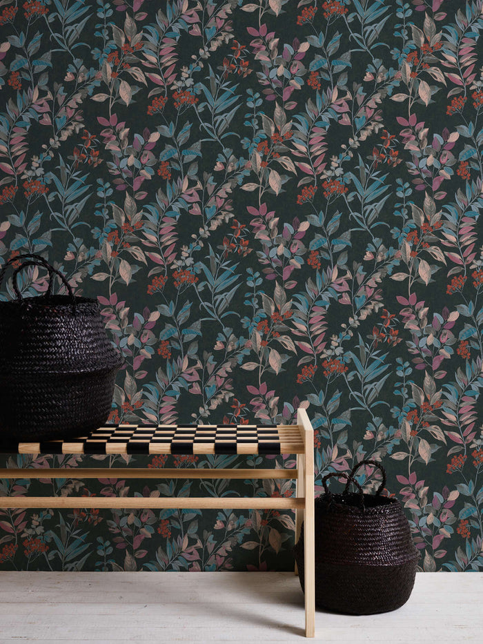 Meadow Whisper - Architects Wallpaper - Multi Black