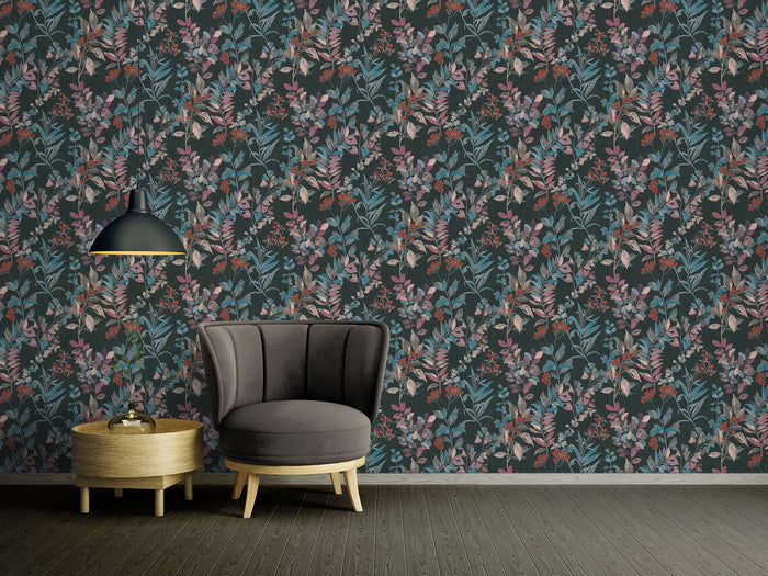 Meadow Whisper - Architects Wallpaper - Multi Black