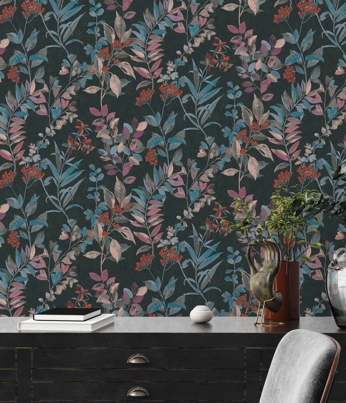 Meadow Whisper - Architects Wallpaper - Multi Black