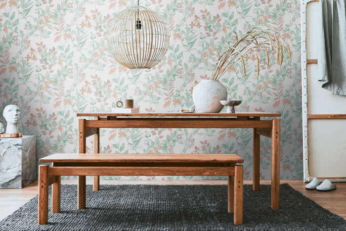 Meadow Whisper - Architects Wallpaper - White Multi
