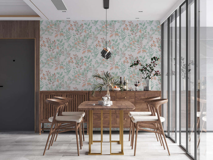 Meadow Whisper - Architects Wallpaper - White Multi