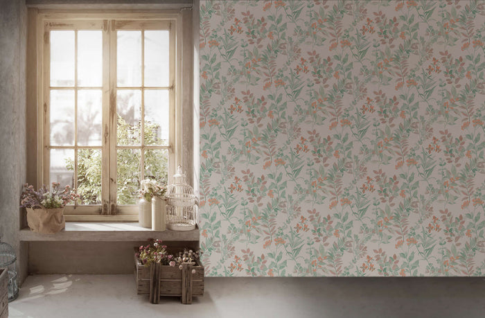 Meadow Whisper - Architects Wallpaper - White Multi