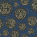 Medusa Plates Amplified Wallpaper (Versace 3 Collection) - Blue