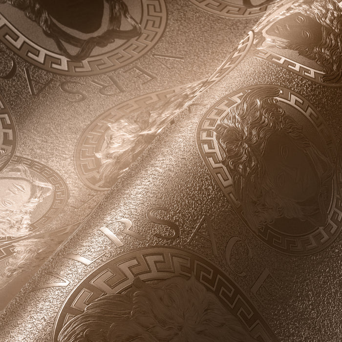 Medusa Plates Amplified Wallpaper (Versace 5 Collection) - Rose Gold