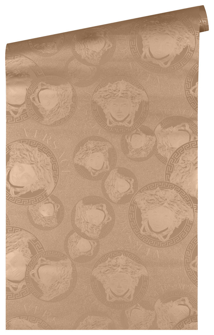 Medusa Plates Amplified Wallpaper (Versace 5 Collection) - Rose Gold