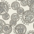 Medusa Plates Wallpaper (Versace 3 Collection) - Black & White