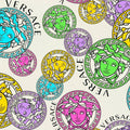Medusa Plates Wallpaper (Versace 3 Collection) - Multicolour White