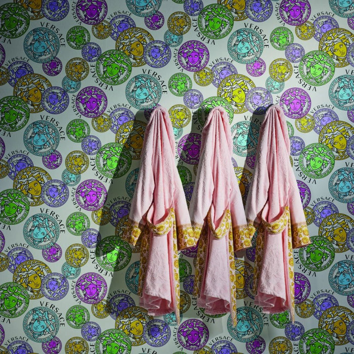 Medusa Plates Wallpaper (Versace 3 Collection) - Multicolour White