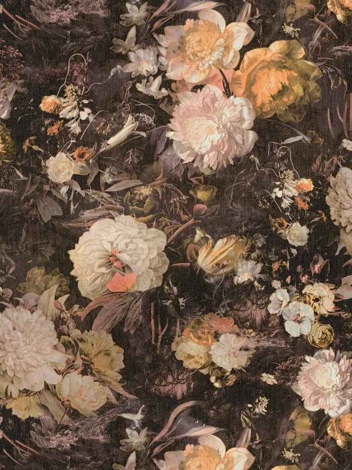Melody Floral Wallpaper - Sepia/Orange - Last 3 Rolls