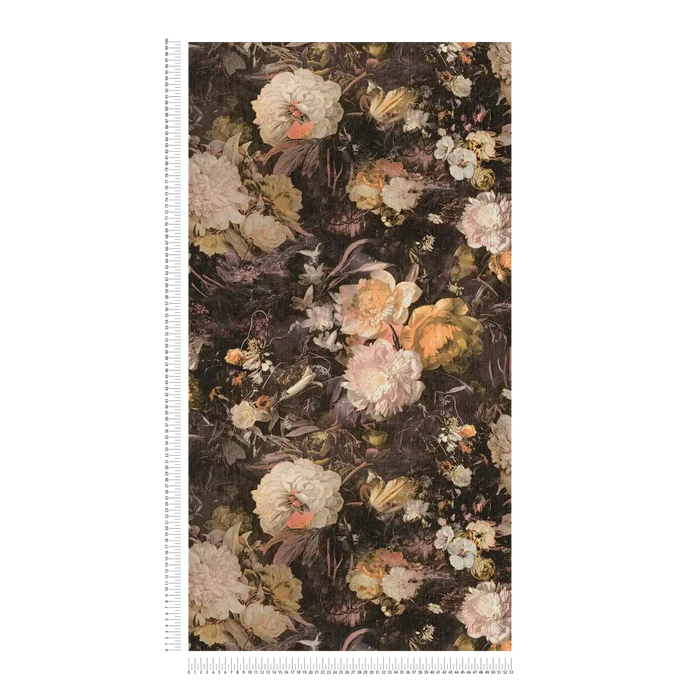 Melody Floral Wallpaper - Sepia/Orange - Last 3 Rolls