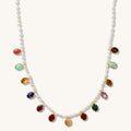 Mermaid's Treasure necklace of freshwater pearls and bezel-set gemstone charms