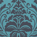 Metallic Baroque Damask Wallpaper - Peacock Black - Discontinuing