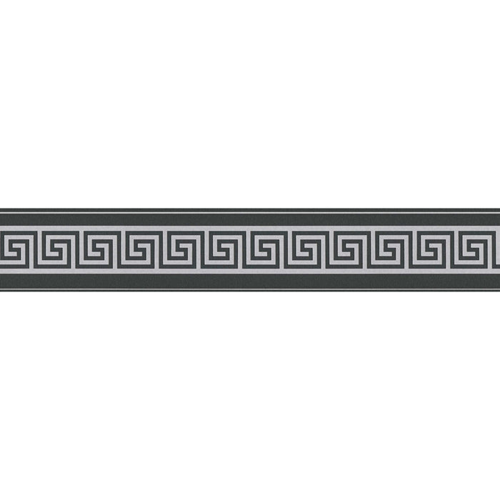 Metallic Meander Border - Black and Silver - Self Adhesive