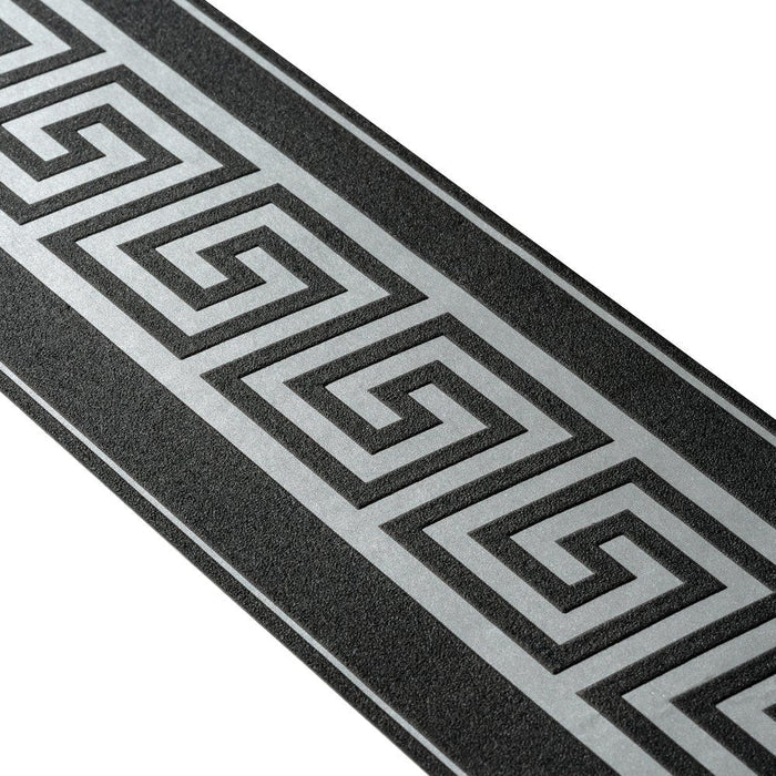 Metallic Meander Border - Black and Silver - Self Adhesive