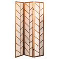 Mila Foldable 3-Panel Screen Walnut and Linen - Adams Furniture