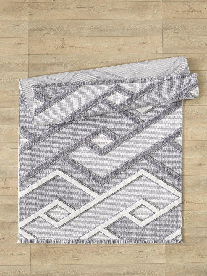 Milos 5x8 Grey Area Rug - Adams Furniture
