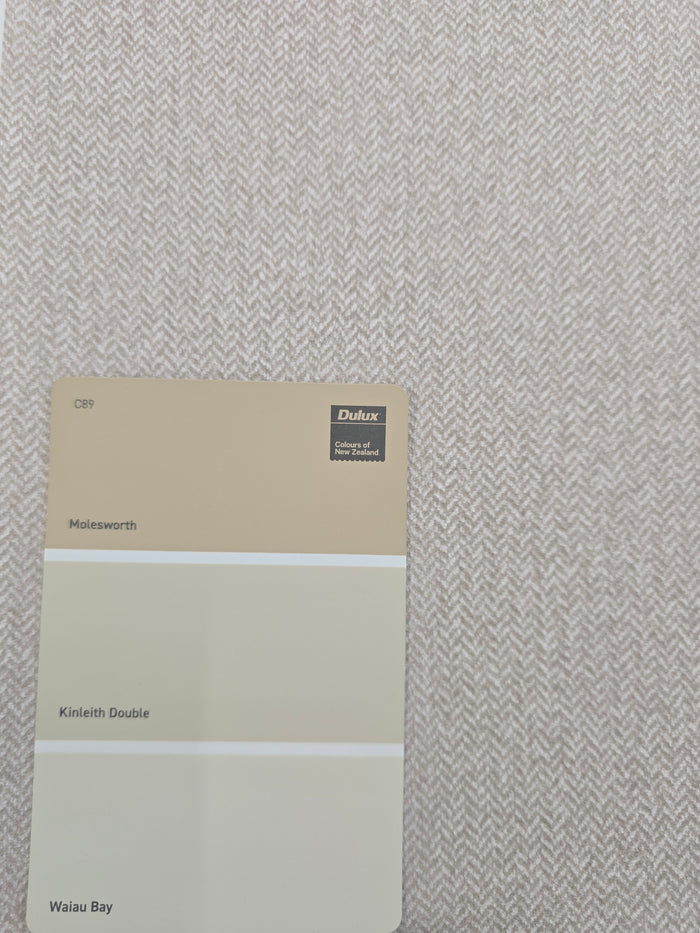 Mini Chevron Textured Wallpaper - Metallise Beige - 6 Rolls Left