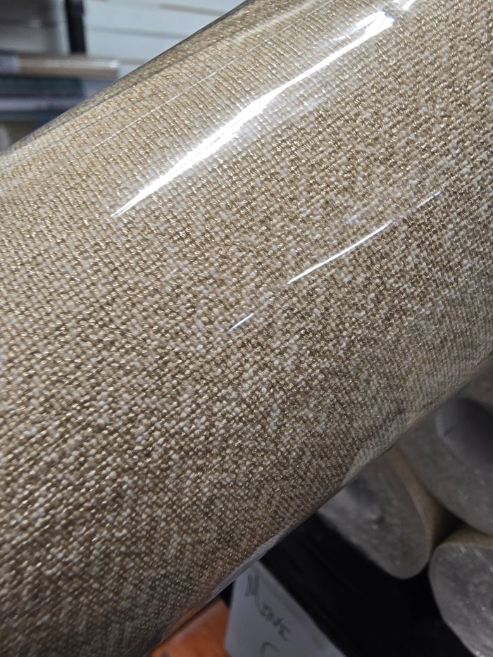 Mini Chevron Textured Wallpaper - Metallise Beige - 6 Rolls Left
