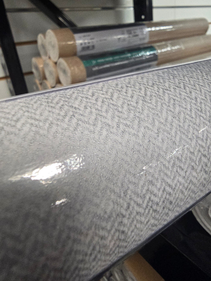 Mini Chevron Wallpaper - Silver - 3 ROLLS LEFT