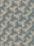 Modern Cubes - Geometric Wallpaper - Blue Beige