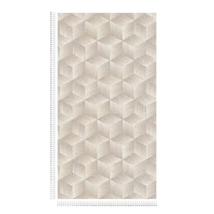 Modern Cubes - Geometric Wallpaper - Greige
