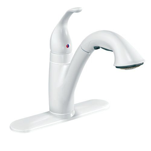 Moen 7545W Camerist Single Handle Kitchen Faucet with Pullout Spout, Glacier