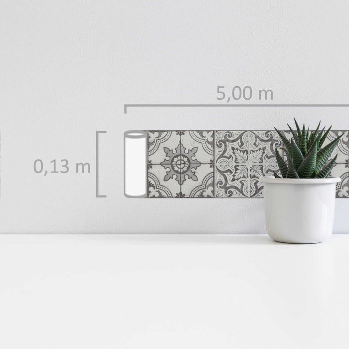 Mosaic Border - Black and White - Self Adhesive