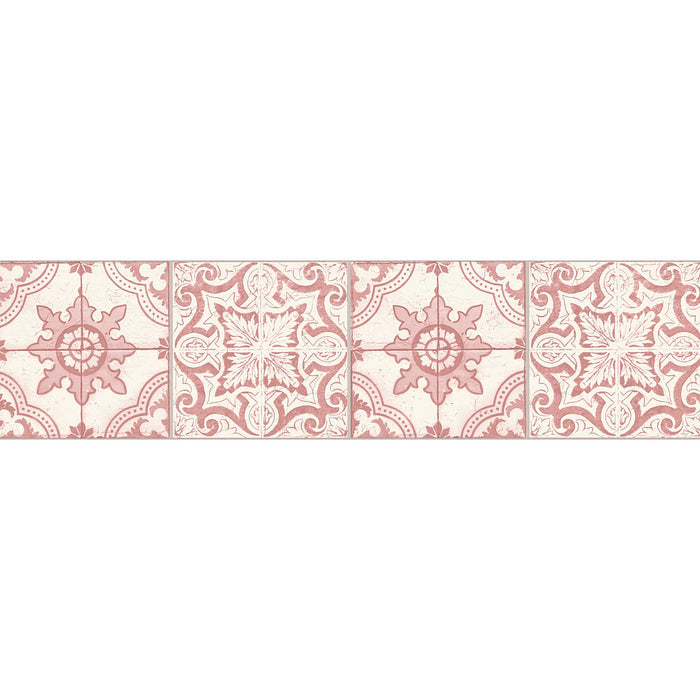 Mosaic Border - Red and White - Self Adhesive