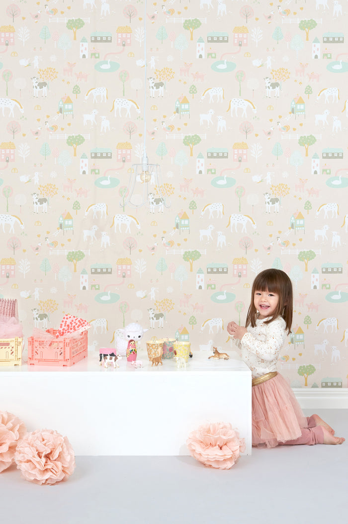 My Farm Wallpaper - Pink