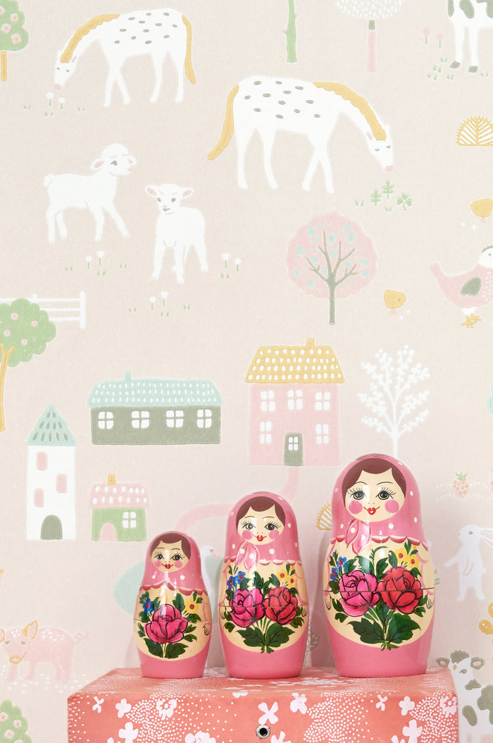 My Farm Wallpaper - Pink