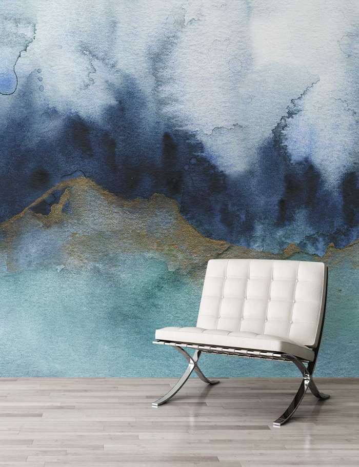 Mystic - Custom Sized Wallpaper Mural (per m2) - Teal