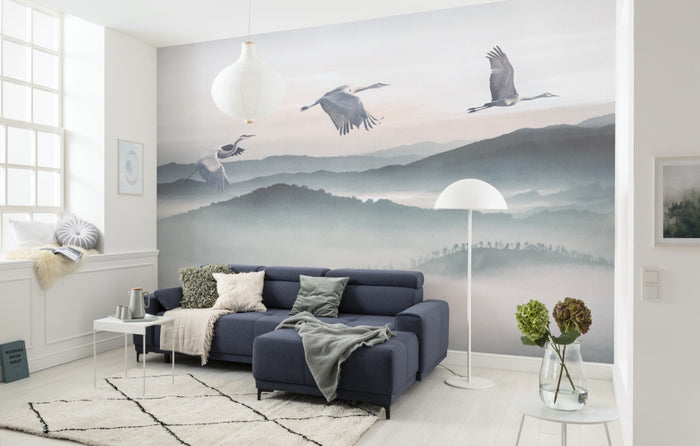 Mystic Cranes - Custom Sized Mural Wallpaper (per m2)