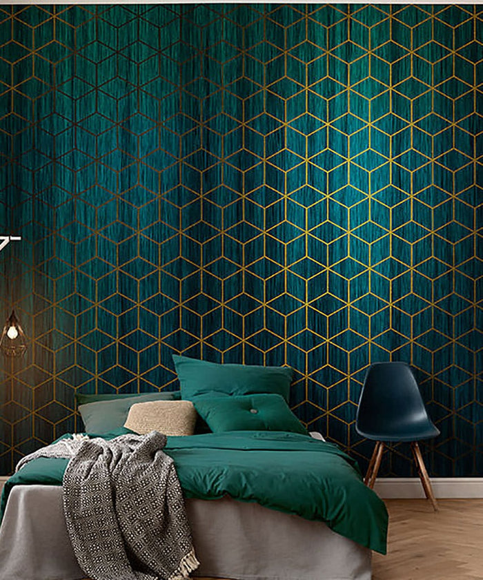 Mystique Vert - Green - Custom Sized Wallpaper Mural (per m2)