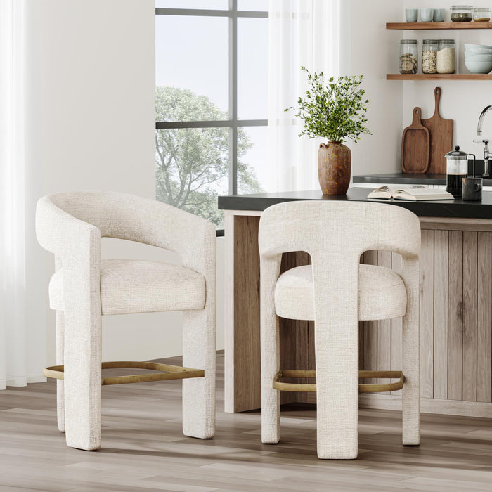 Natural Upholstered Stool - Adams Furniture