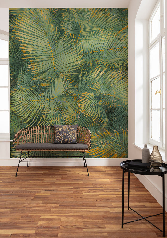 Neon Ferns - Custom Sized Wallpaper Mural (per m2)