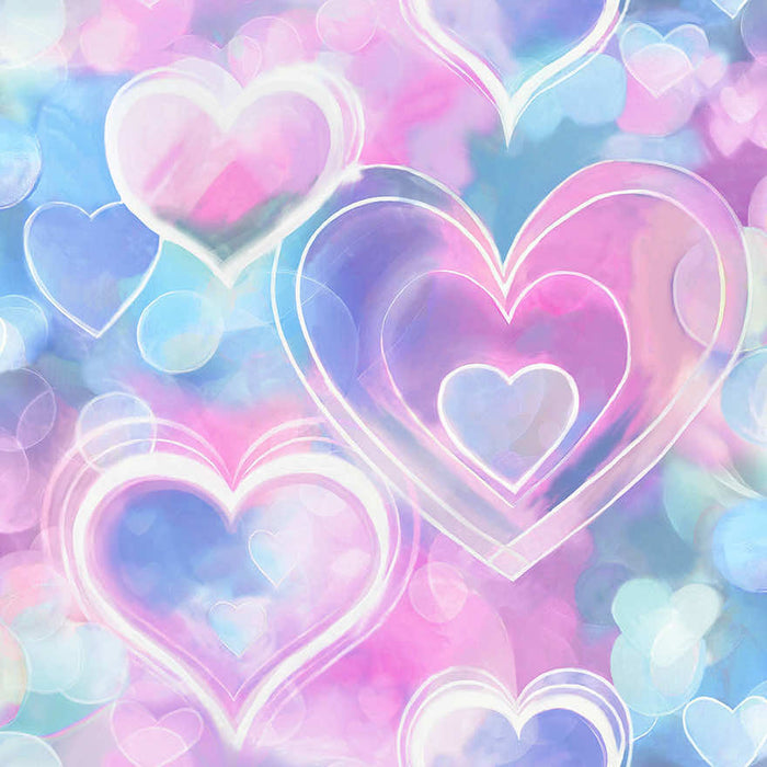 Neon Hearts Wallpaper - Pink/Blue